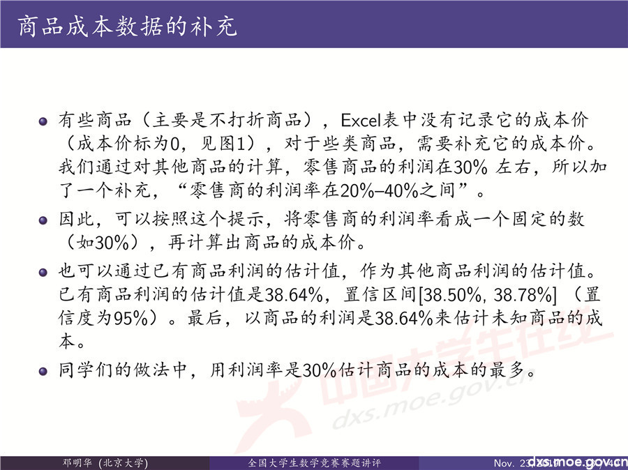 2019全國大學生數學建模競賽講評：“薄利多銷”分析-CUMCM2019E